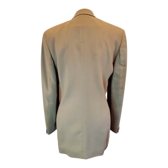 LANDS END SZ 8 Women 100% Wool Tan Khaki Single-Breasted Tailored Classic Blazer - Picture 8 of 11